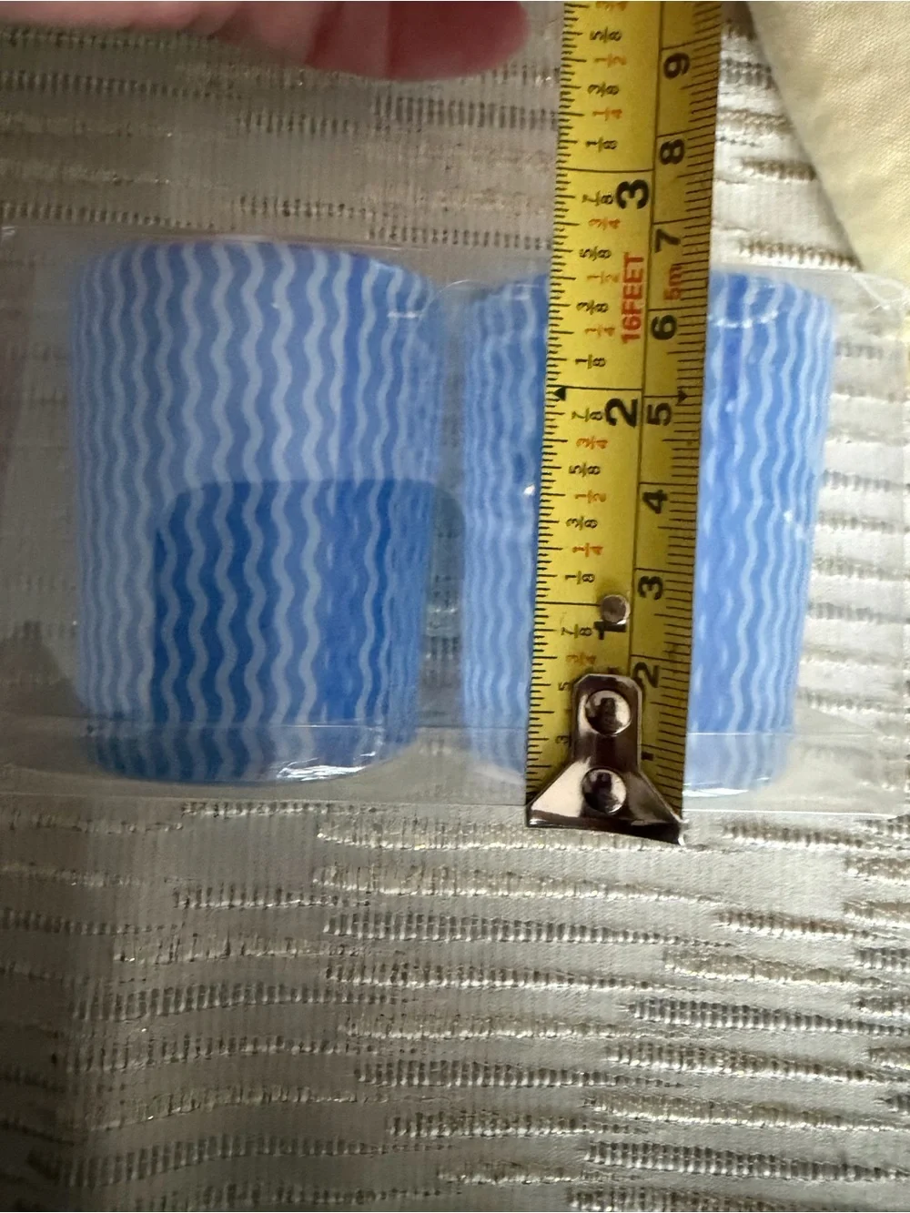 BLUE STRIPED VOTIVE CANDLE SET - 2 Pack (Set of 4)